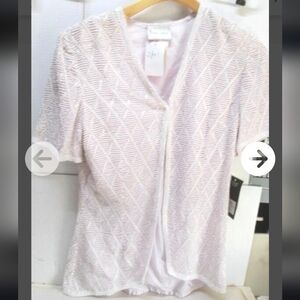 NWT Vintage Highly Desirable Art Deco Beaded Silk Top 1980s FRANK USHER